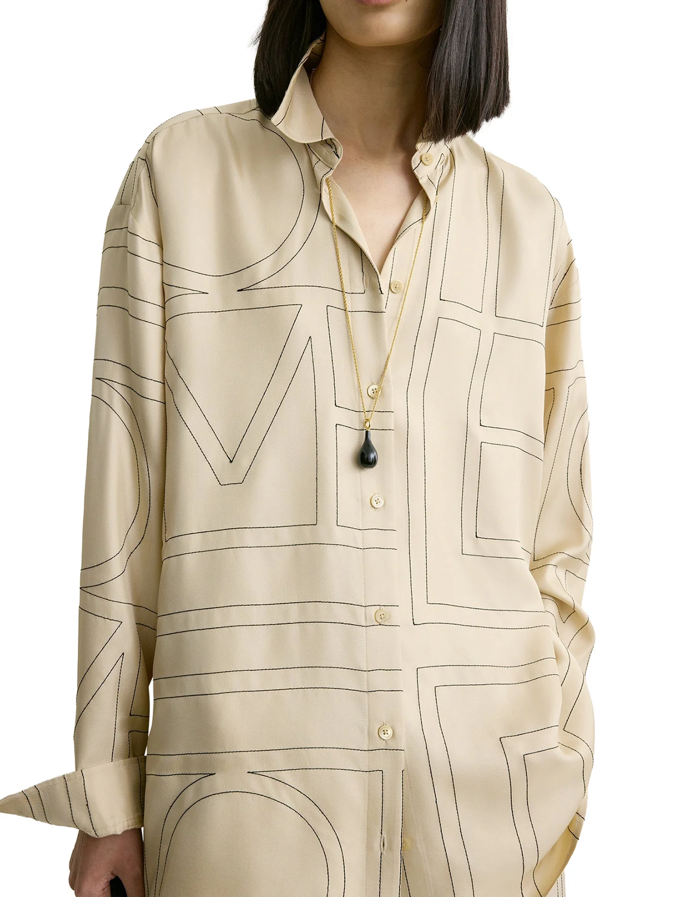 SILK SHIRT WITH MONOGRAM EMBROIDERY - Image 5