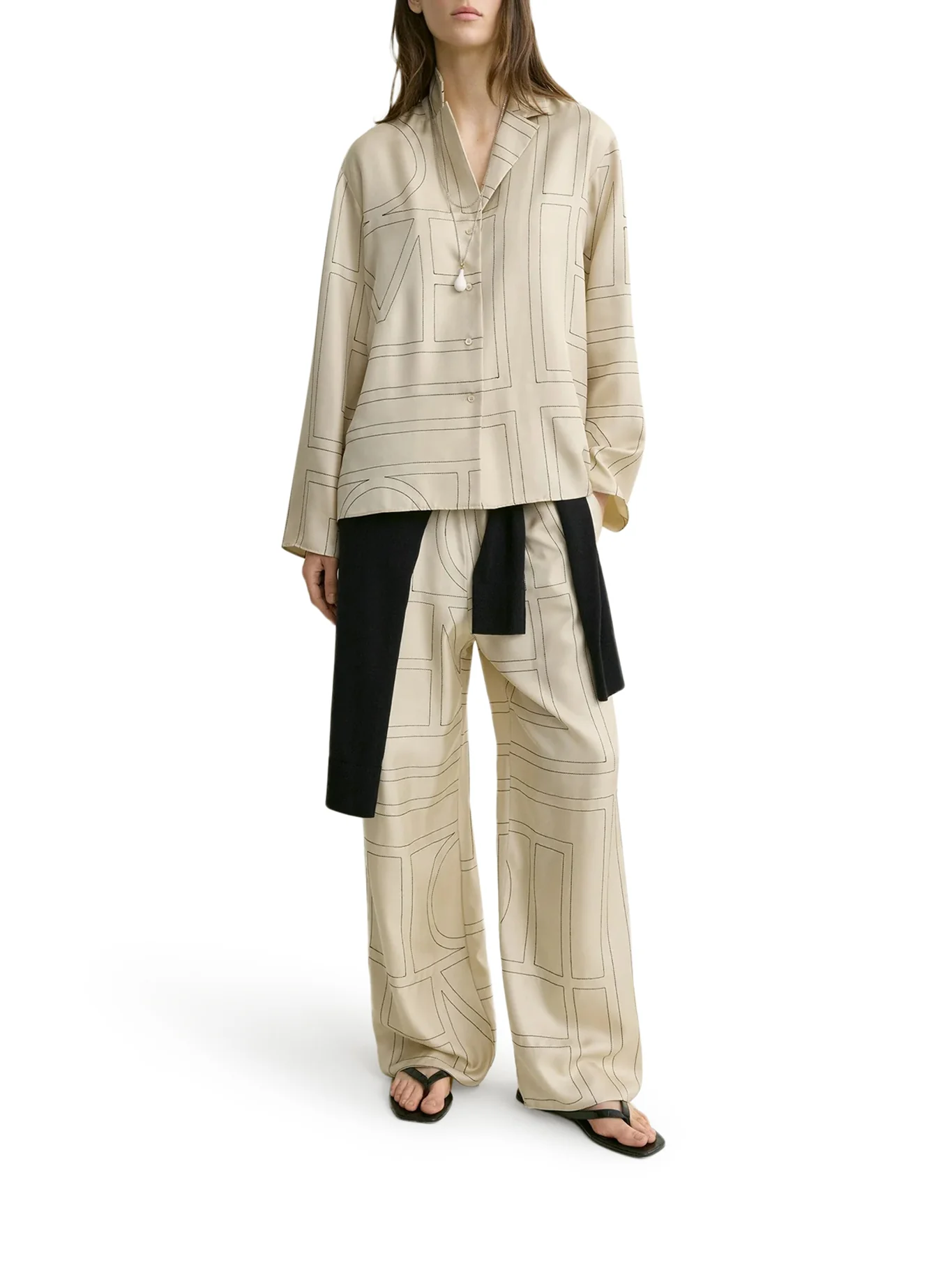 SILK SHIRT WITH MONOGRAM EMBROIDERY - Image 2