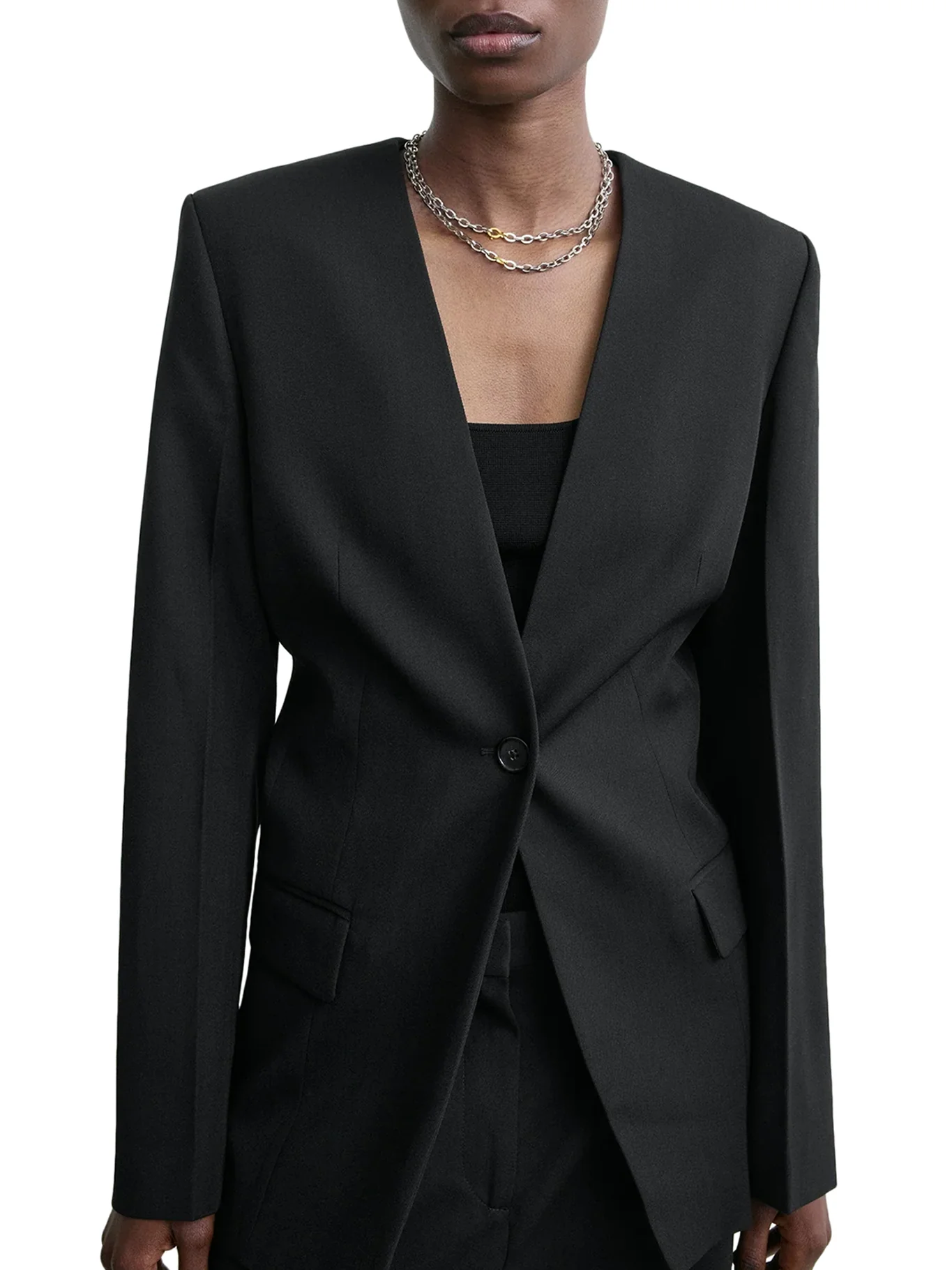 SINGLE-BREASTED WOOL BLEND BLAZER - Image 5