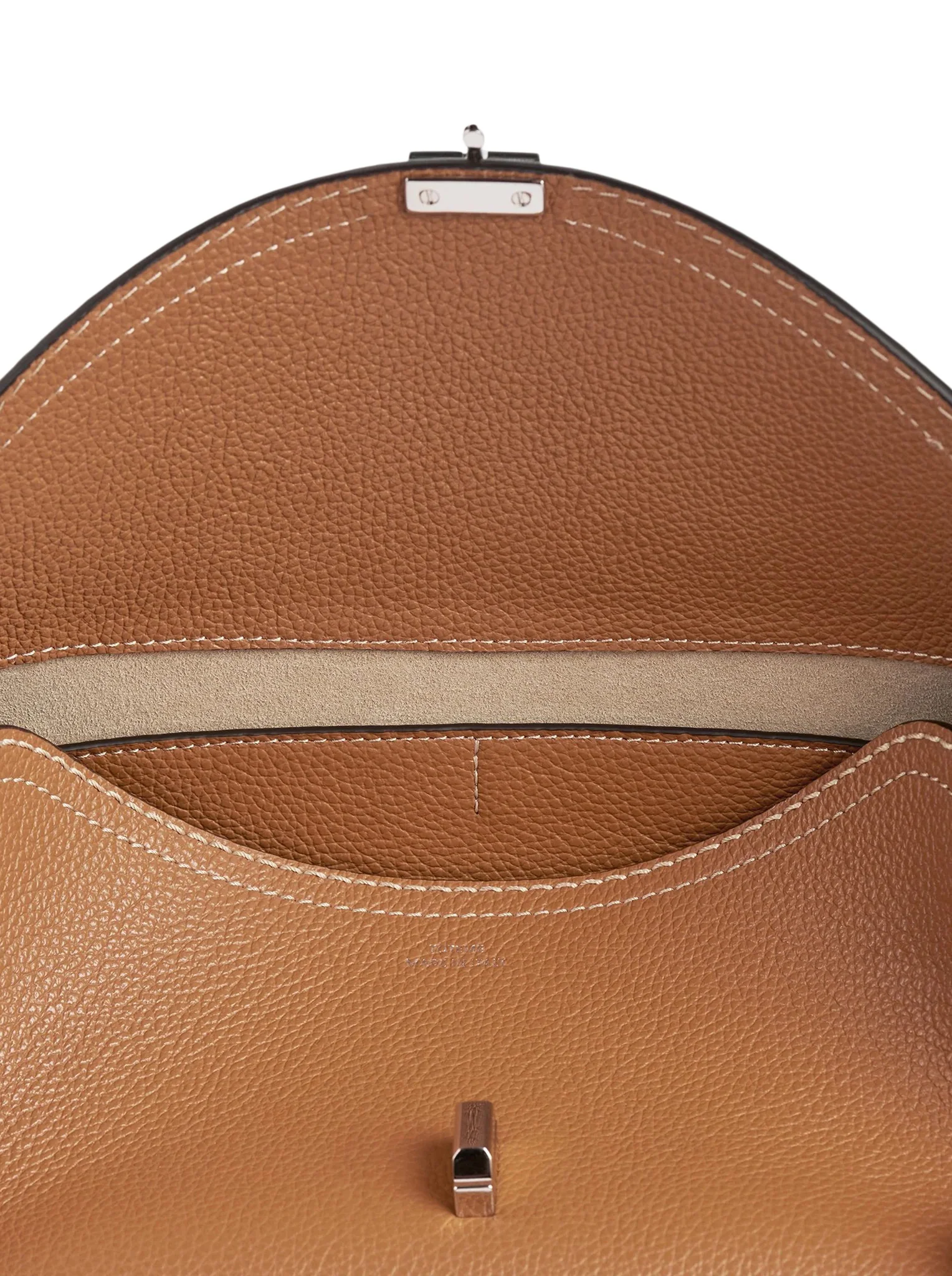 T-LOCK LEATHER BAG WITH CONTRASTING STITCHING - Image 8