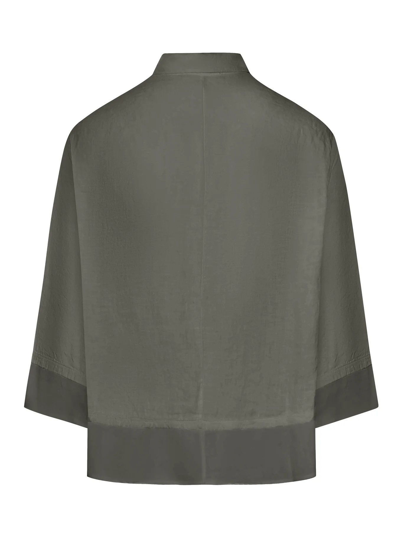 3/4 SLEEVE LINEN SHIRT WITH GEORGETTE INSERTS - Image 2