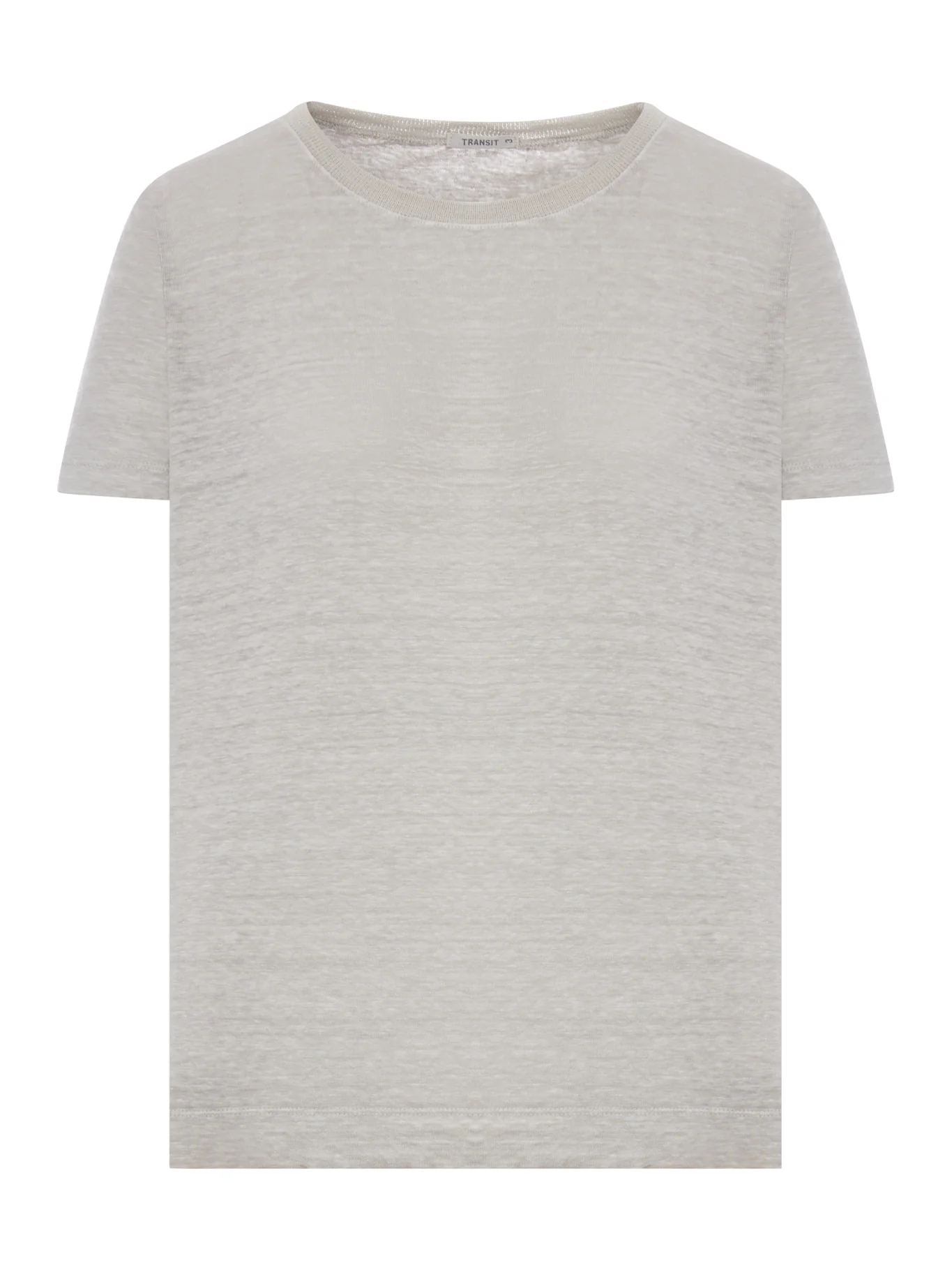 CREW NECK T-SHIRT IN MELANGE EFFECT LINEN