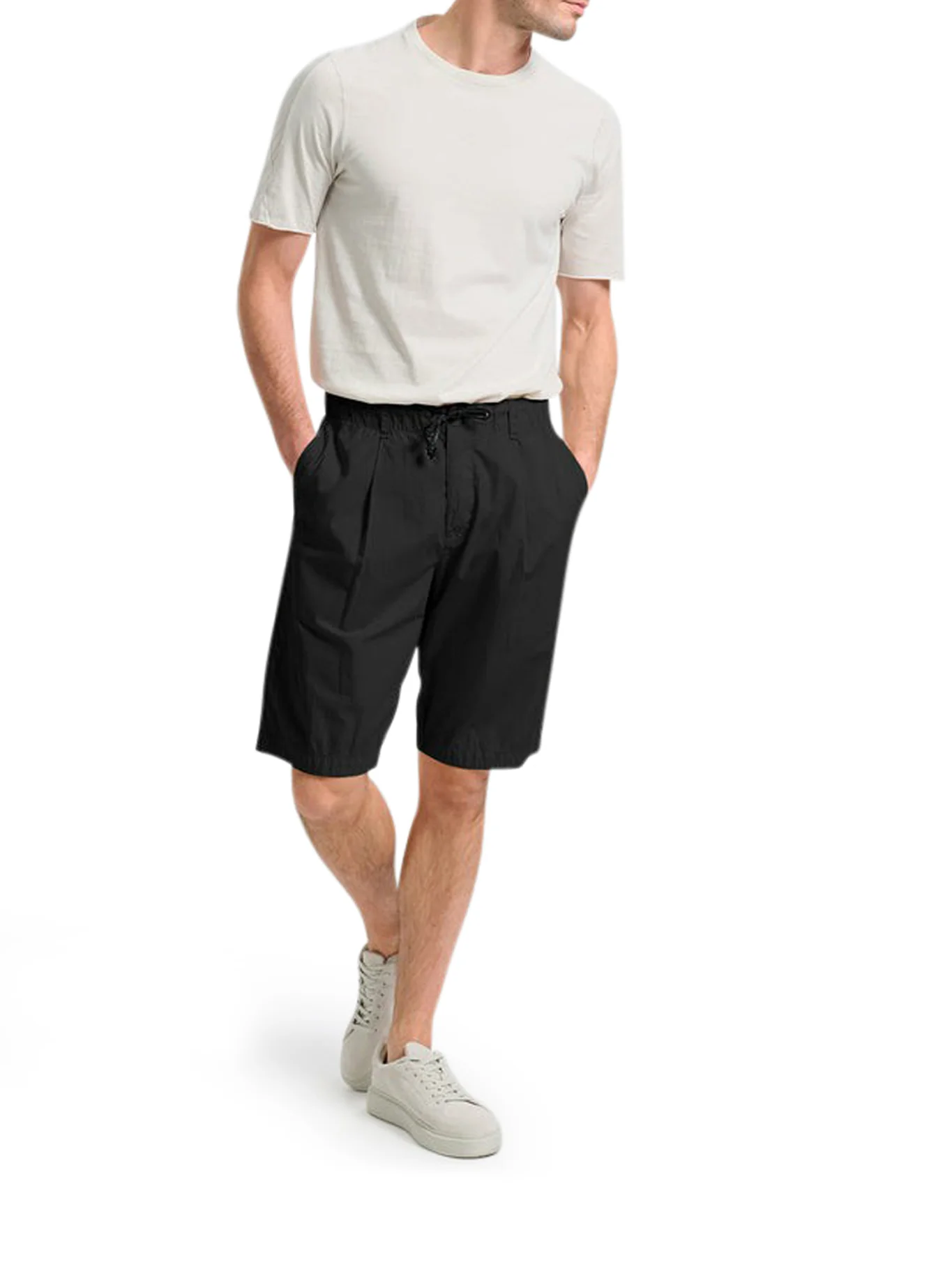 LIGHTWEIGHT COTTON BERMUDA SHORTS WITH DRAWSTRING - Image 2