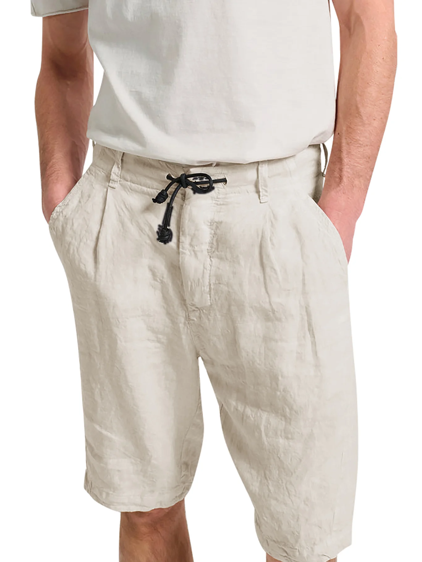 LINEN BERMUDA SHORTS WITH DRAWSTRING - Image 6