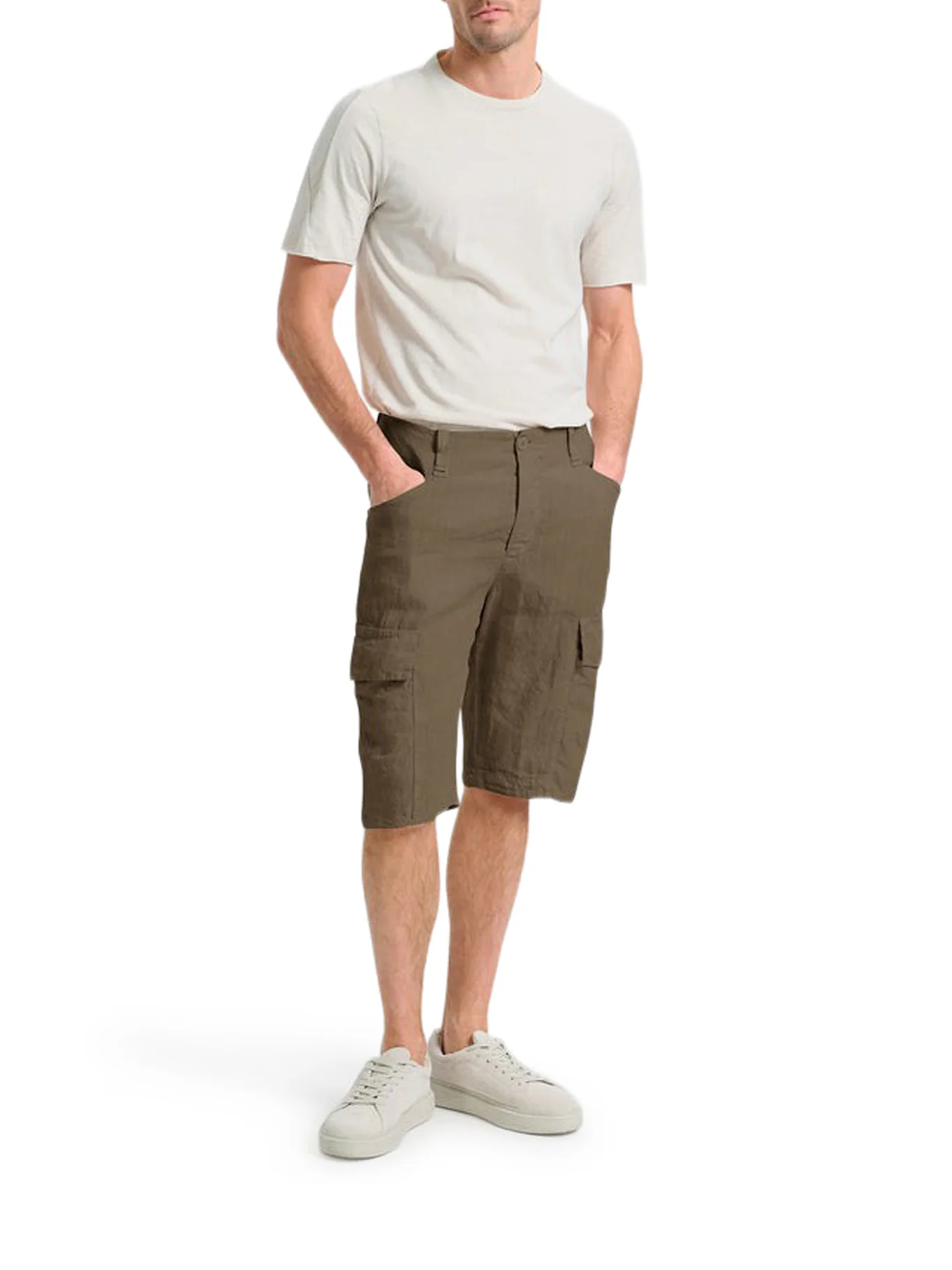 LINEN CARGO BERMUDA SHORTS - Image 2