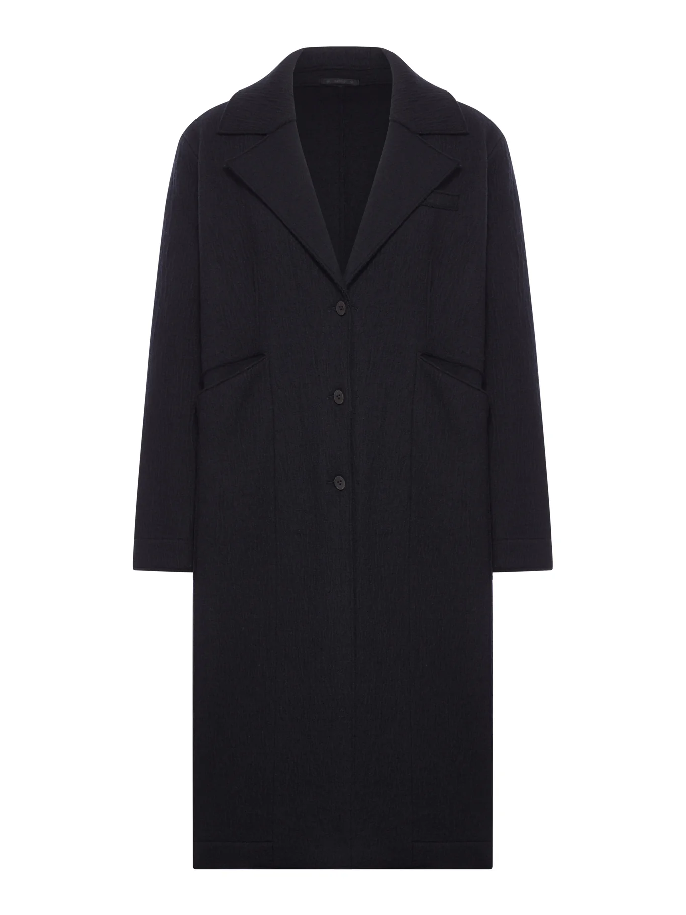 LONG SINGLE-BREASTED WOOL COAT
