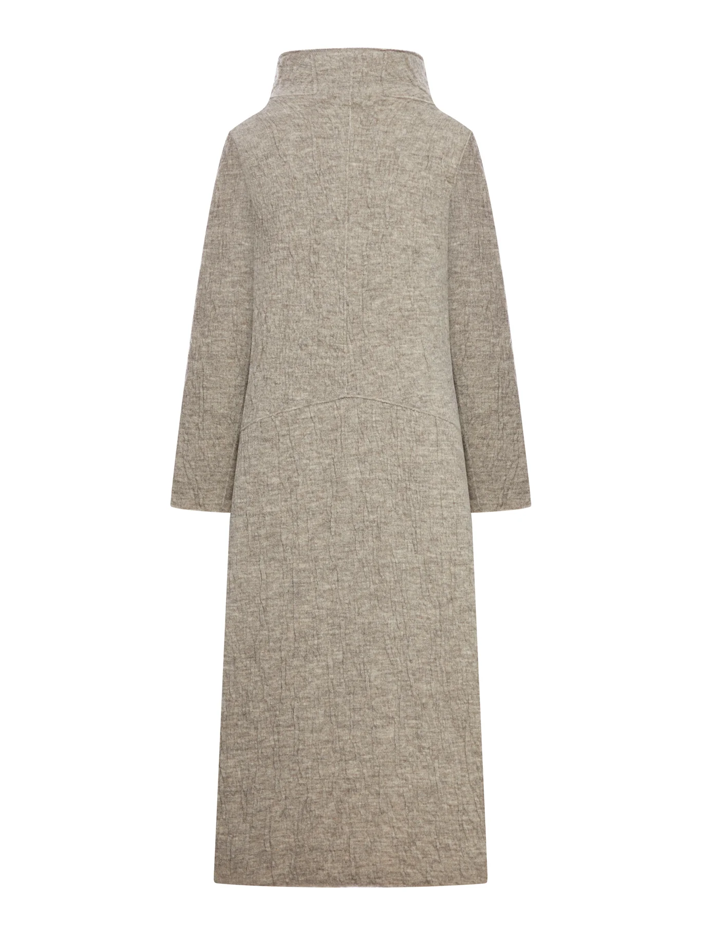 LONG SLIM FIT COAT IN BOILED WOOL KNIT - Image 2