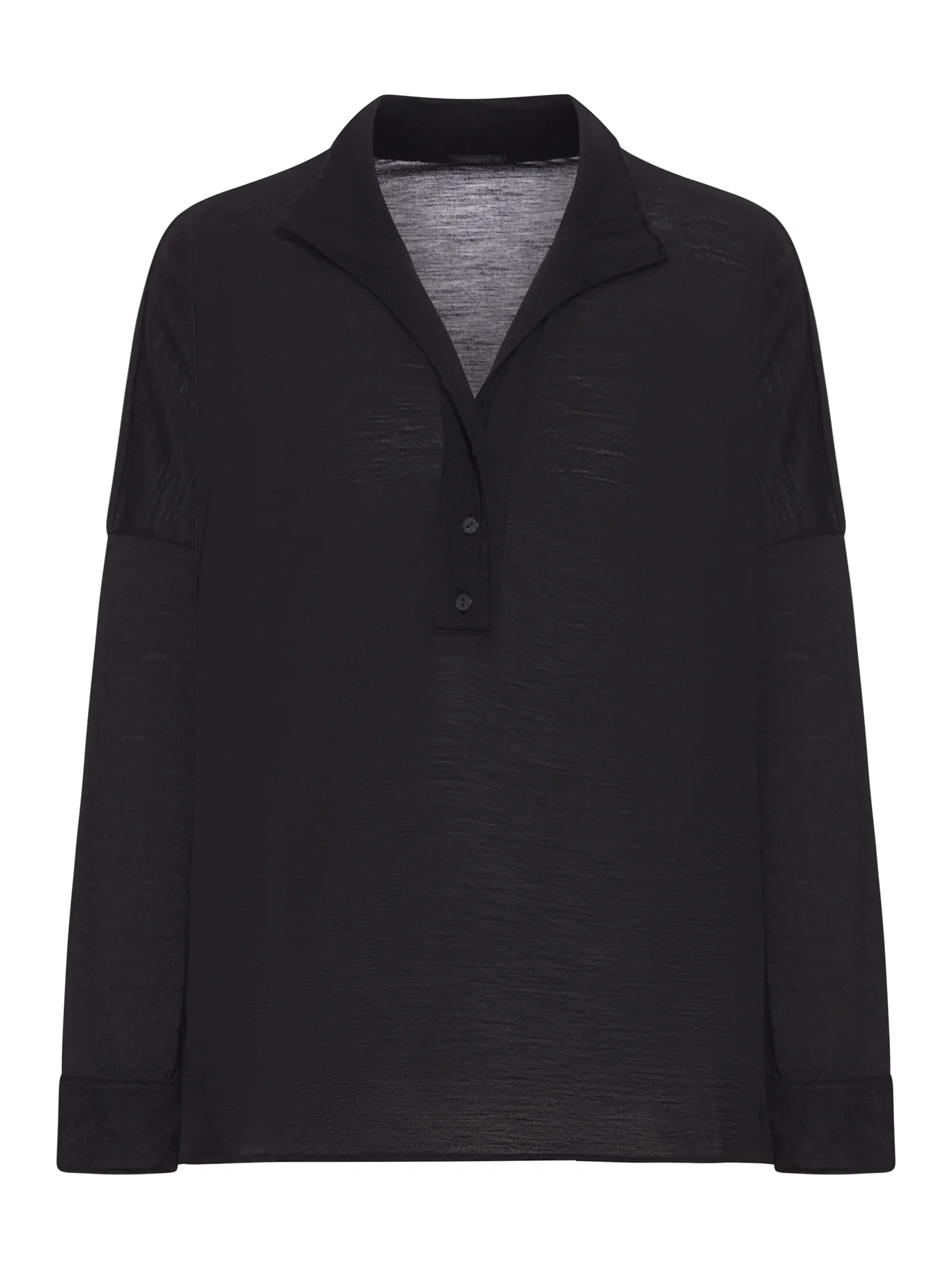 OVERSIZED POLO SHIRT IN WOOL JERSEY WITH BOILED WOOL INSERTS