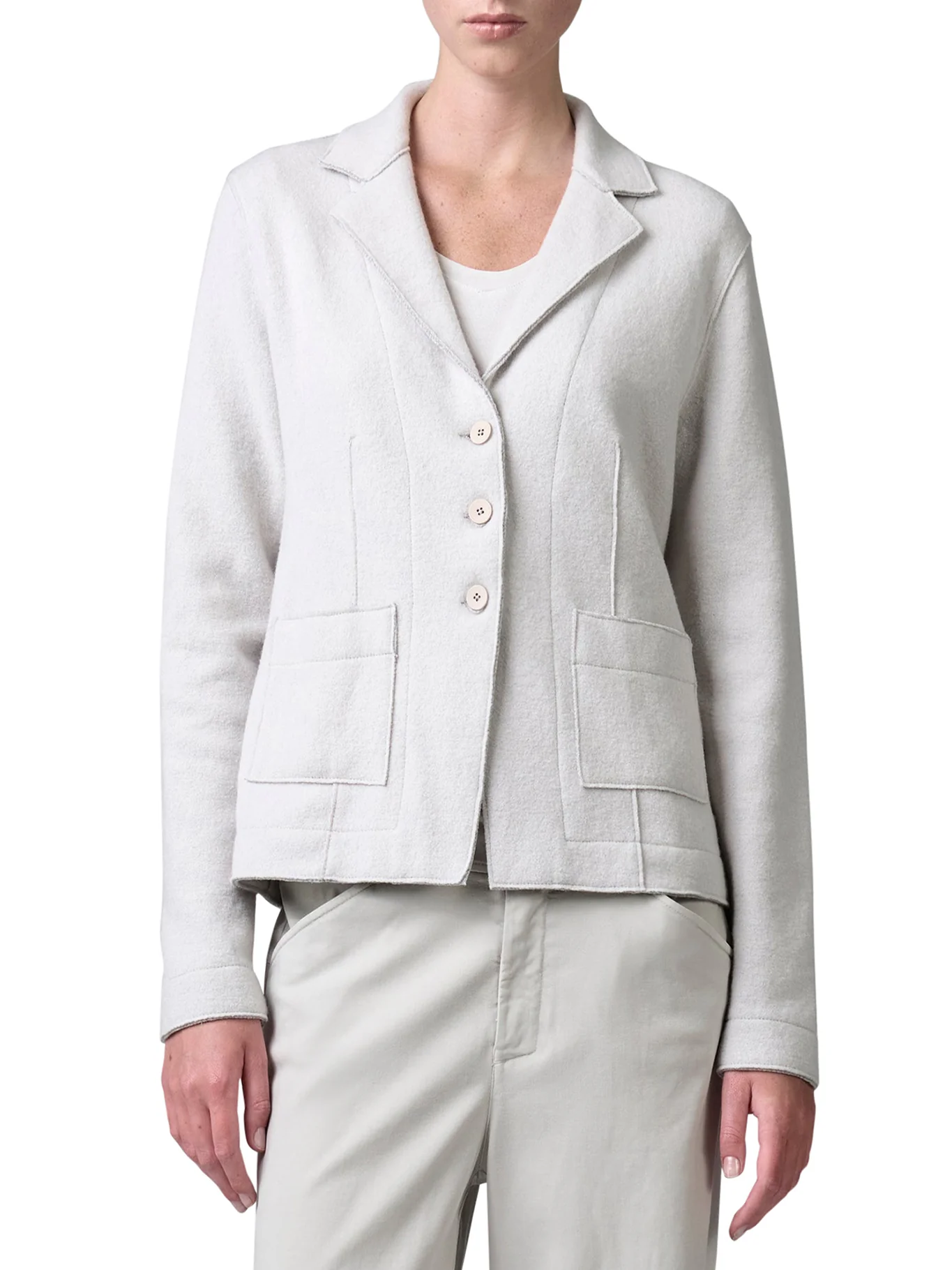 SHAPED WOOL JACKET WITH HERRINGBONE PATTERN INSIDE - Image 3