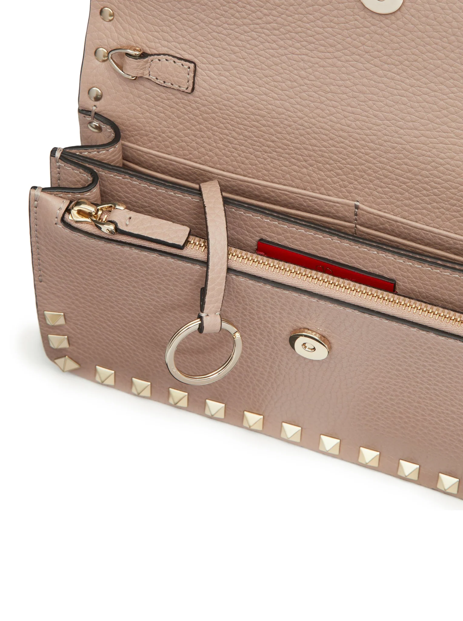ROCKSTUD CHAIN POUCH IN GARNET CALFSKIN - Image 6