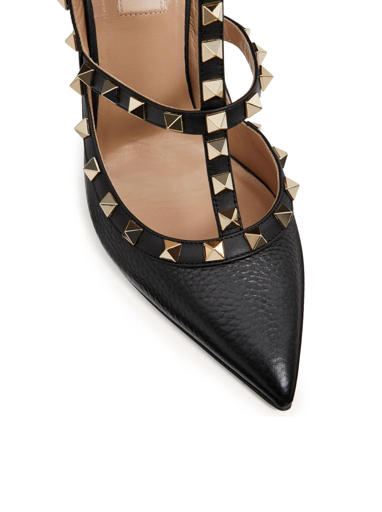 ROCKSTUD GARNET CALFSKIN STRAPS PUMPS 100MM - Image 6