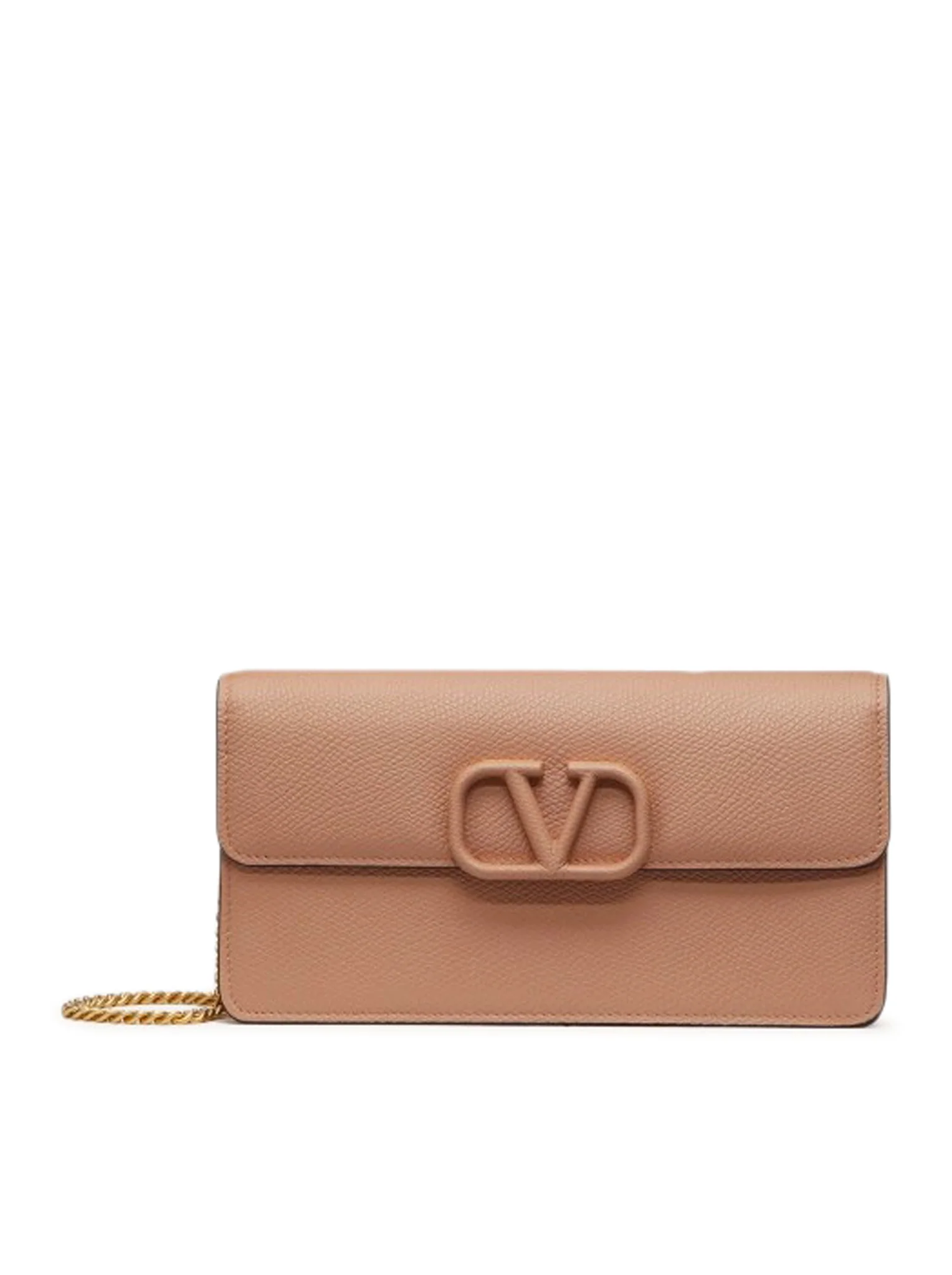 VLOGO SIGNATURE CHAIN WALLET IN HAMMERED CALFSKIN
