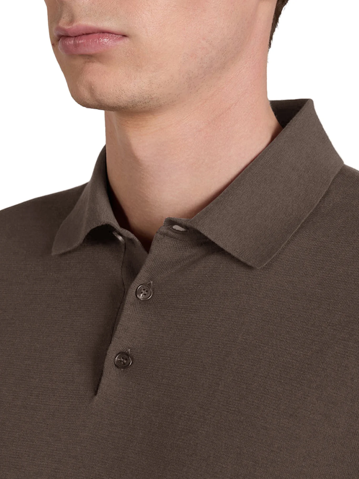SLIM FIT COTTON AND SILK POLO SHIRT - Image 4