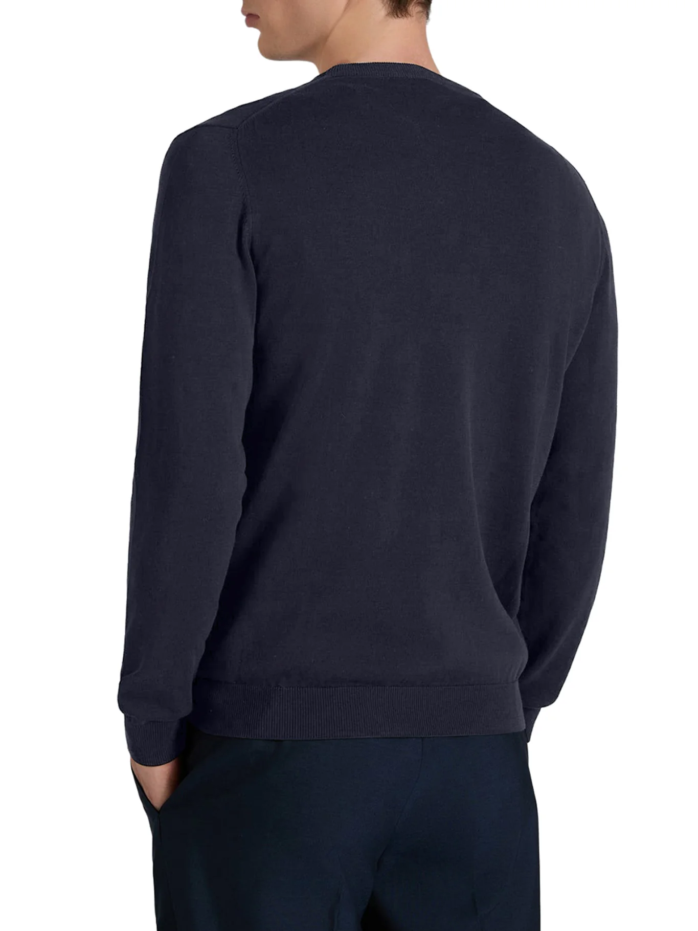 SLIM FIT CREW NECK SWEATER IN COTTON CREPE - Image 3