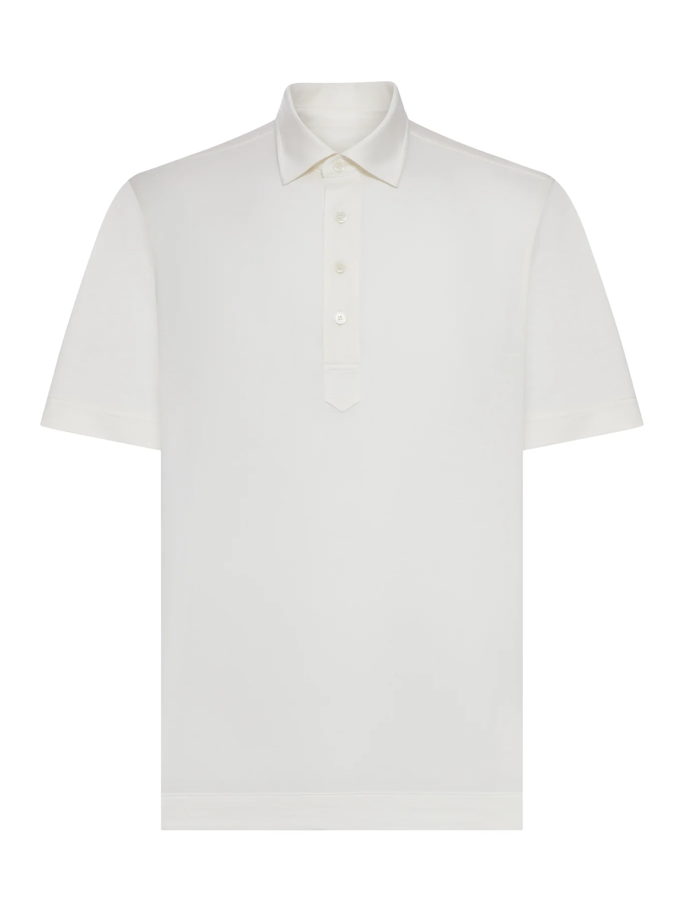 SILK AND COTTON KNITTED POLO SHIRT