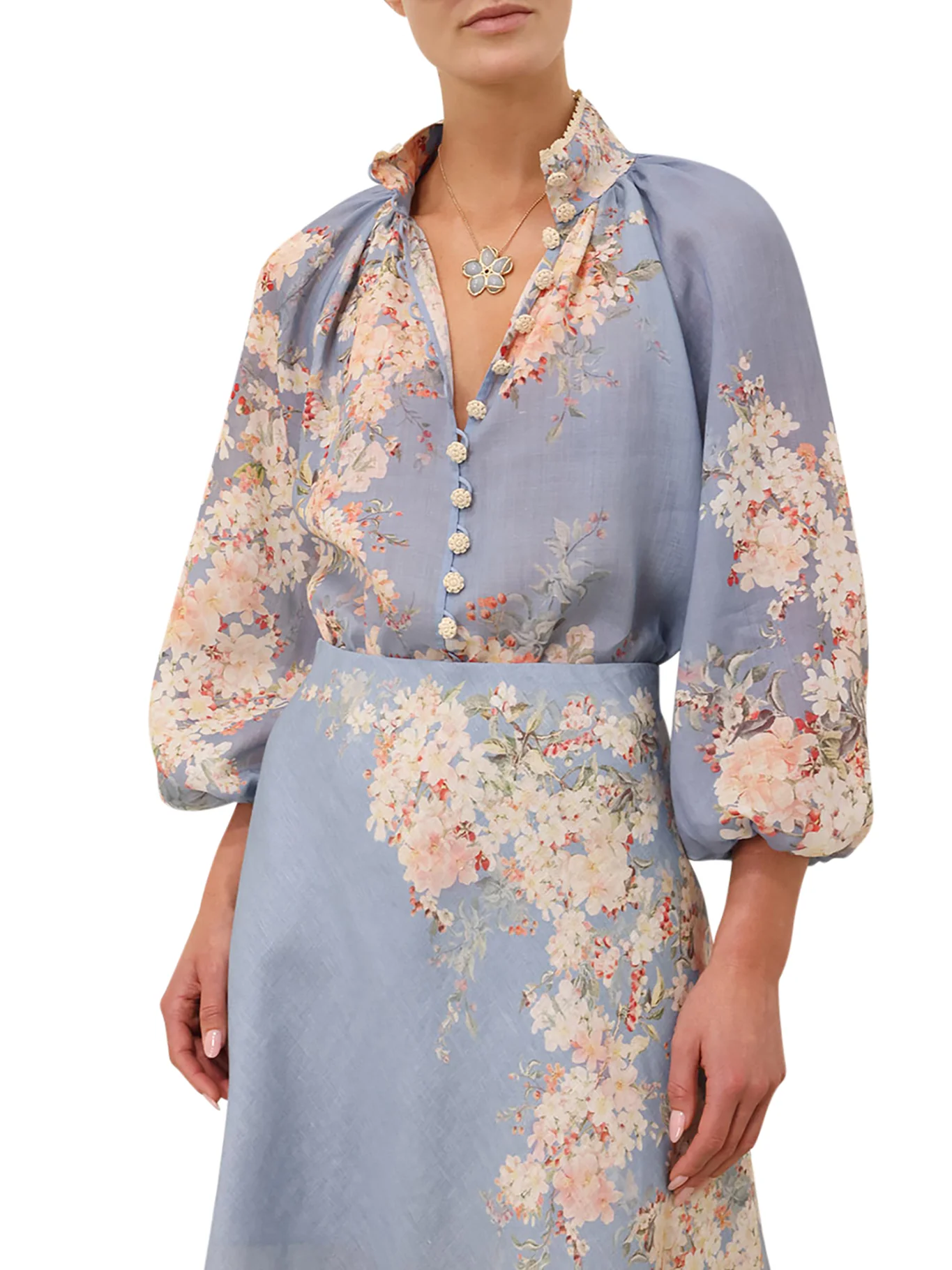 FLUID BLOUSE WITH JEWEL BUTTONS - Image 3