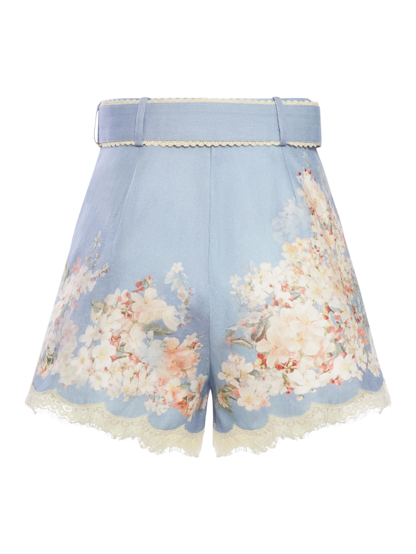 SHORTS WITH LACE HEM AND FLORAL PRINT - Image 2