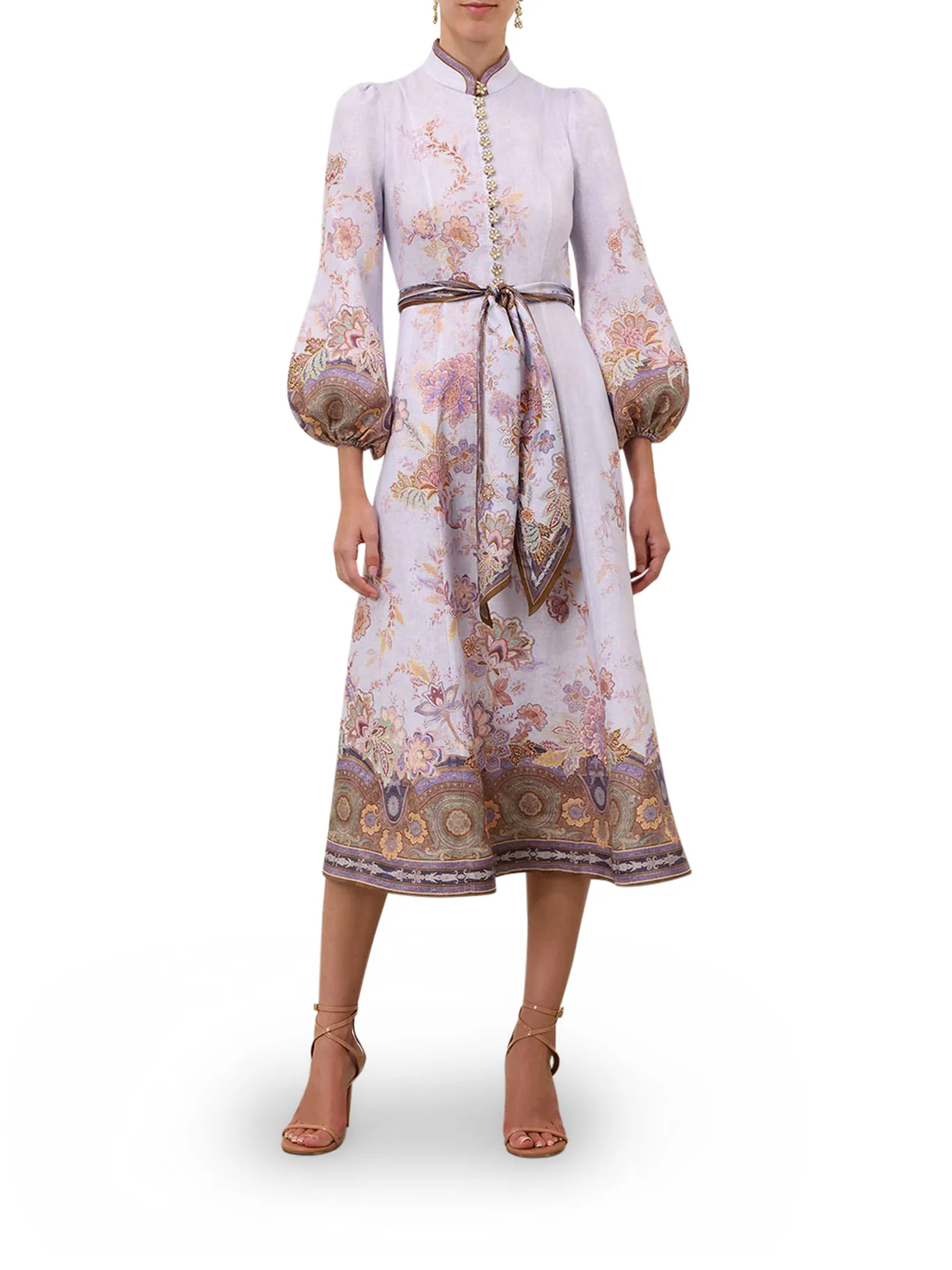 MIDI LINEN DRESS WITH BUTTONS - Image 2