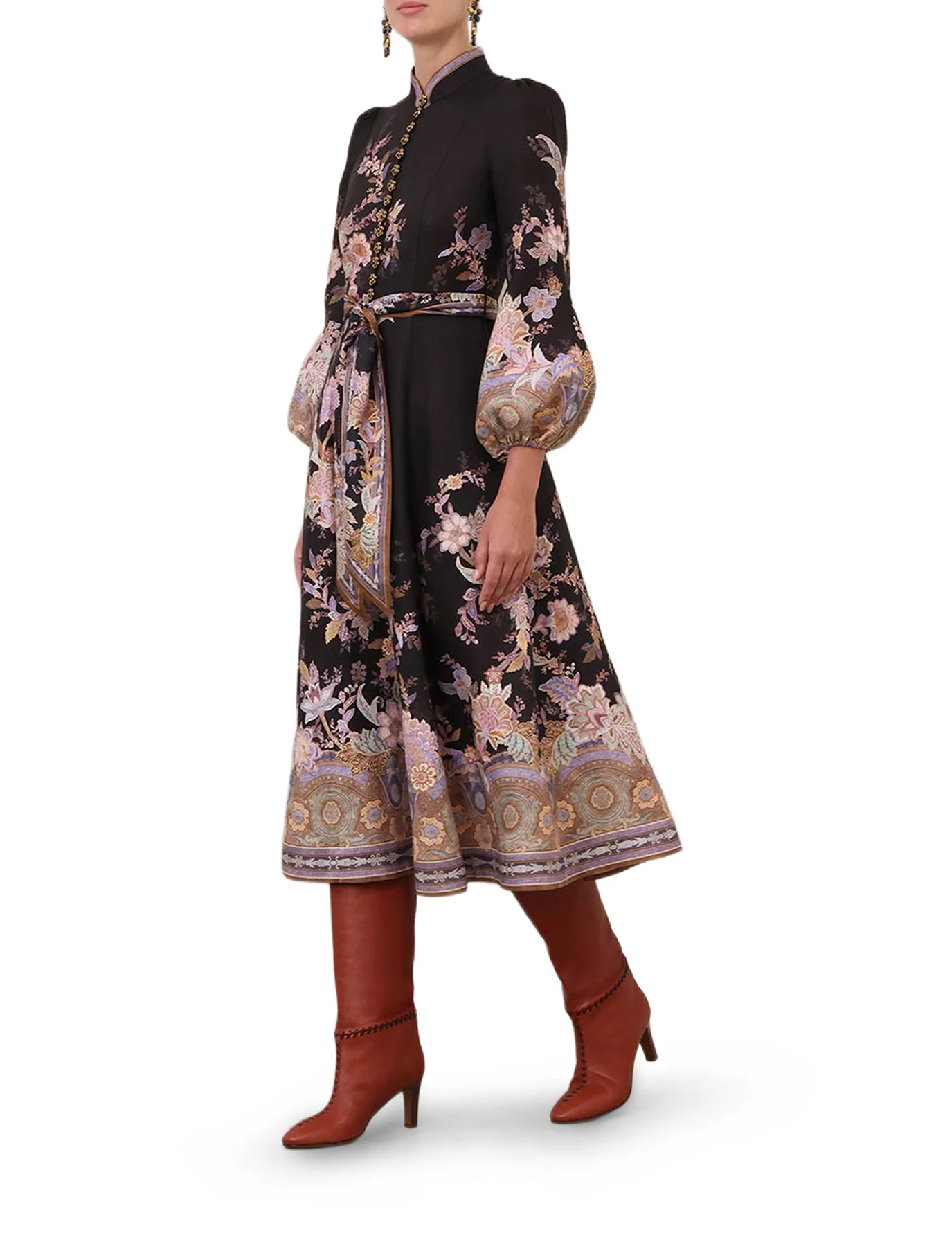 MIDI LINEN DRESS WITH BUTTONS - Image 4